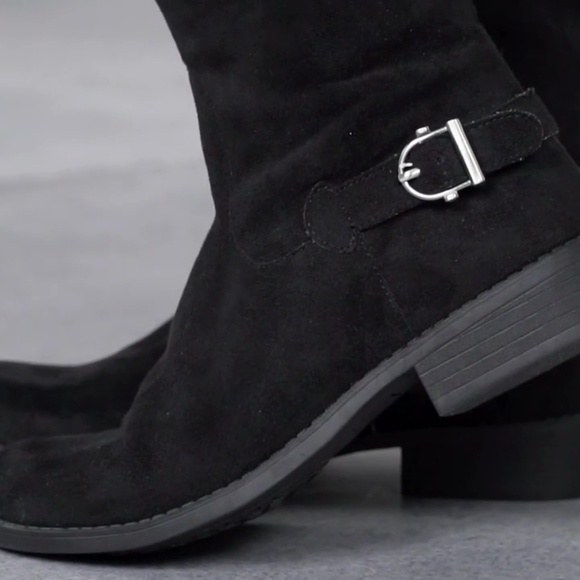 Buckled Straps Tailor Stitched Over The Knee Boots - Picture 6 of 8